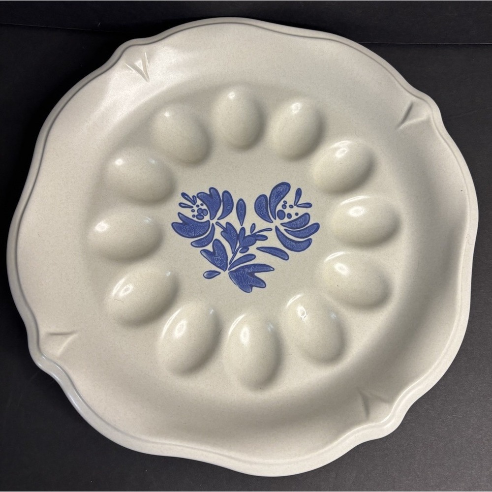 Pfaltzgraff Yorktowne Deviled Egg Plate 12" Vintage Made in USA
